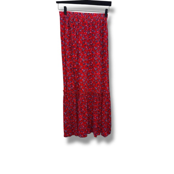 Band of Gypsies Floral Boho Maxi Festival Skirt Slit & Button Front Size XS - Picture 5 of 6